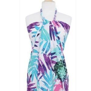 Sarong Pareo  Wrap Dress White Flamingo Designs 100% Terry…